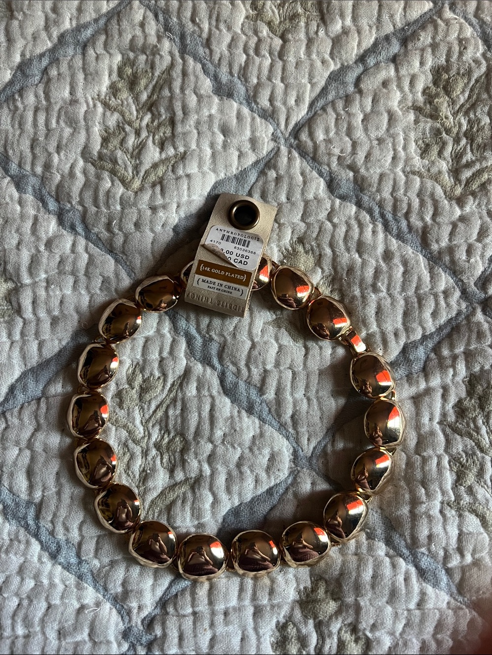 Anthropologie Shiny Gold Beaded Choker